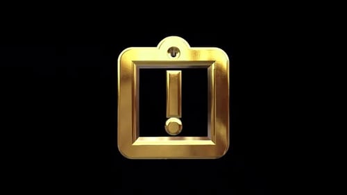 Animated Gold Exclamation Mark Clipboard Icon