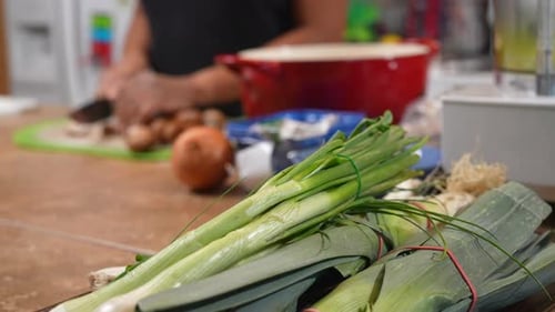 Preparing Fresh Vegetables for Cooking at Home