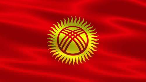 Waving Flag of Kyrgyzstan Realistic National Symbol Loop