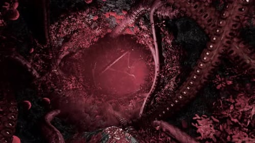 Voodoo Horror with Red Tentakles