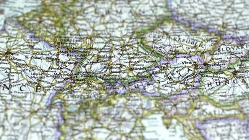 Traveling Through Europe on a Detailed Map