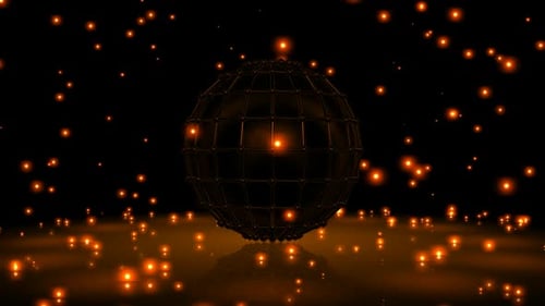 Background with Falling Orange Particles, 3D Render, Figure, Exclusive, Unique Design