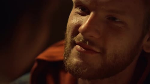 Close-Up of a Thoughtful Man with a Beard