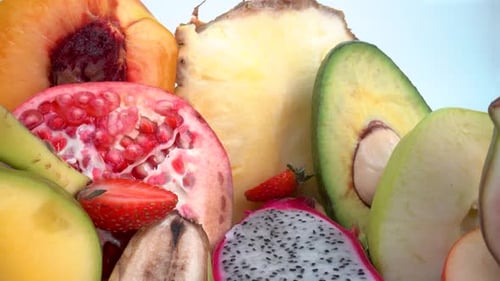 Colorful Variety of Tropical Fruit Close Up