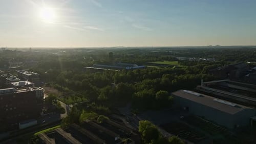 Vista aérea do Jahrhunderthalle em Bochum, Alemanha