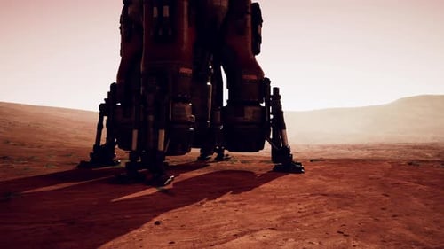 Exploration of a Martian Base with Advanced Landing Gear in the Dusty Terrain