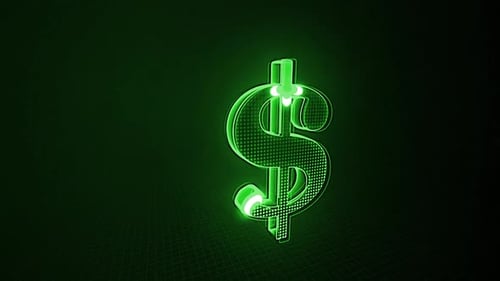 Neon Green Dollar Sign Icon Animation