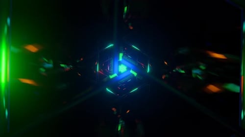 Neon Disco Pattern Pulsing in a Continuous VJ Loop for a Vibrant and Energetic Visual Experience