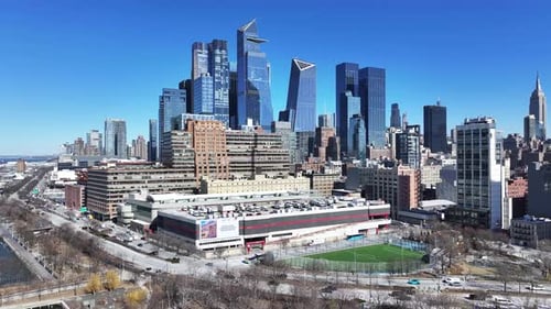 New York Skyline At Manhattan In New York United States.
