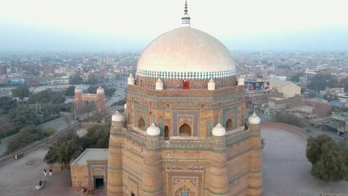 Vista aérea da tumba de Shah Rukn-e-Alam, Paquistão.