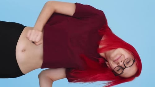 Vertical Video Happy Dance Joyful Girl Fun Loop