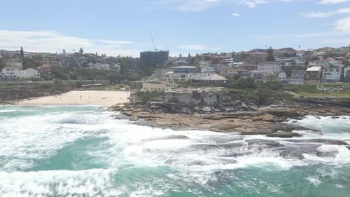 Tamarama Point Between Beaches Of Bondi And Tamarama. Pacific Coast In Eastern Suburbs Of Sydney In