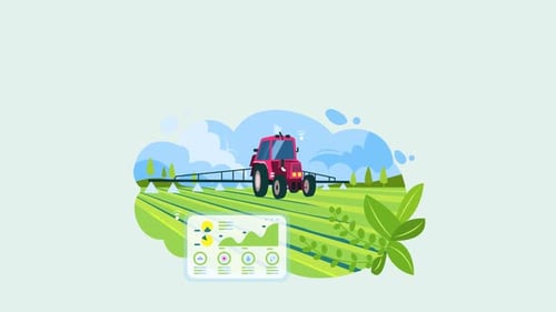 Smart Farming Technology with Animated Tractor and Data Dashboard