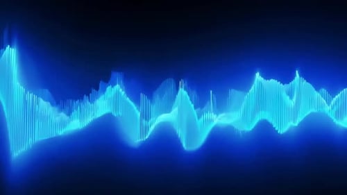 Neonblaue Wellenform. Futuristischer Audio-Equalizer
.