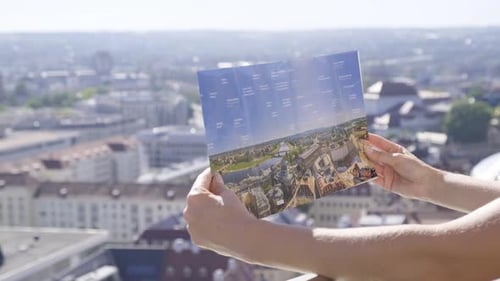Woman Tourist on Observation Deck Travel Excursion Architecture Lifestyle Summer Trip Vacation