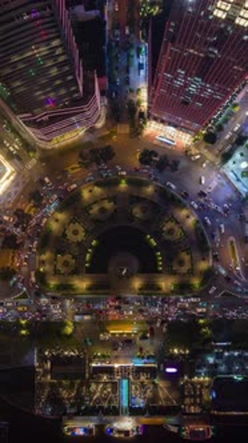 Topdown Aerial Timelapse of Ho Chi Minh City at Night