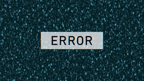 Conceito de erro de computador sobre código binário. notificação de erro do sistema sobre fundo binário