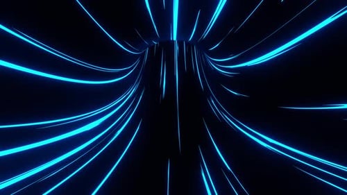 Blue Fantastic Digital Neon Vortex Portal Background Vj Loop In 4K
