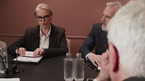 Business Professionals Meeting at Conference Table