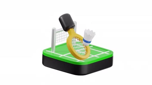 3D-Symbolanimation Badminton