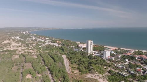 Aerial View of Coastal City and Beautiful Beaches