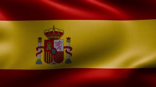 Seamless Loop of Waving Spanish Flag