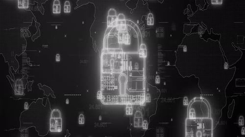Security Lock Animated Black White