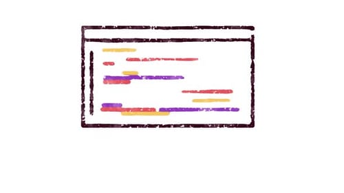 Pantalla de codificación que muestra líneas de código coloridas