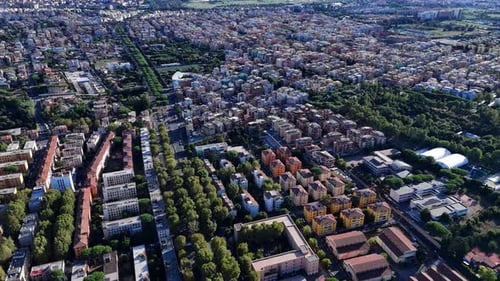 Aerial View of a Modern Residential Area in Rome Italy