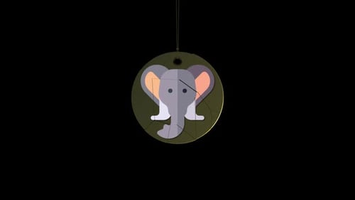 Stylized Elephant Logo Reveal with Geometric Rotating Pendant