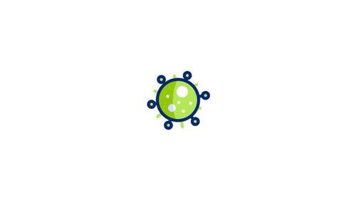Modern Stylized Animated Virus Icon