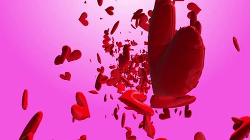 Animated Falling Red Hearts Background Loop