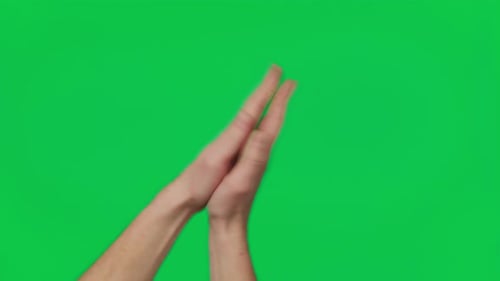 Male Hand Touching Clicking Tapping Sliding and Swiping on Chroma Key Green Screen Background
