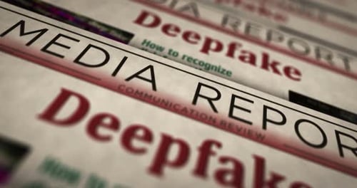 Deepfake News Media Report Scrolling Background Loop