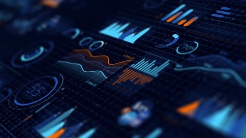 Moving Array of Stock Market Abstract Infographics