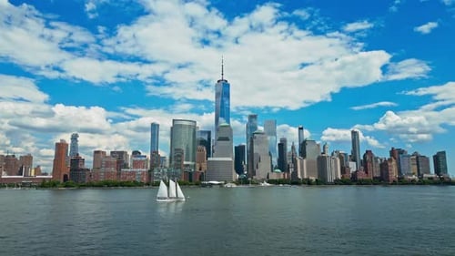 NYC Aerial View New York City Skyline Park and Cityscape of Manhattan in USA New York City NYC