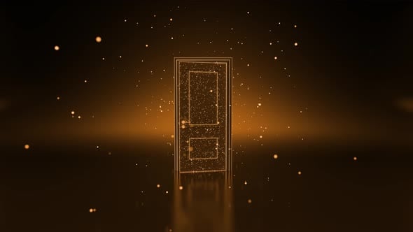 Magic Glowing Door Opening Reveal with Sparkle Particles, Backgrounds ...