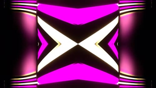 Pink And Yellow Neon Curved Walls Kaleidoscope Background Vj Loop In 4K