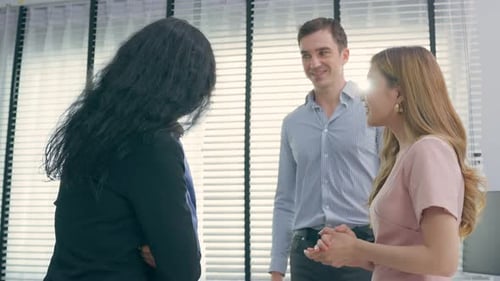 Group of young businessman and businesswoman people working in office.