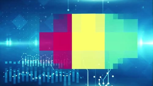 Guinea Flag On Economy Background And Graph