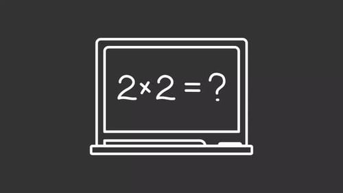 Animated math equation white icon