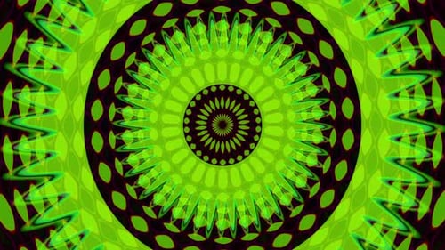Green psychedelic mandala pattern