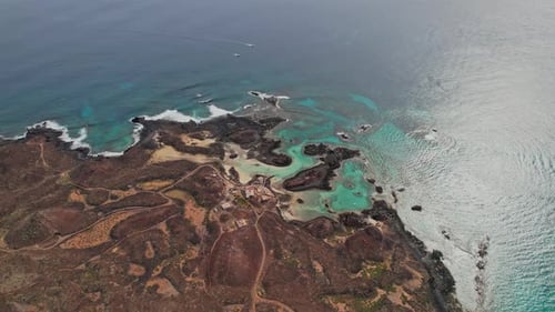 Volcanic landscape of small island on Canary Islands, Spain
