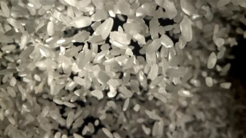 Rice Flies Up and Falls Down Filmed on a Highspeed Camera at 1000 Fps