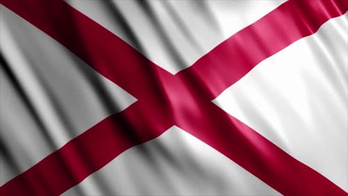Realistic Alabama Flag Waving Loop