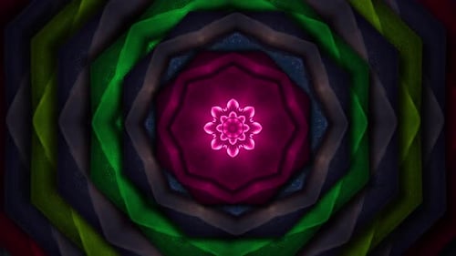 Abstract Loop Animation Of Mandala Background. Color Changing Mandala Animation Background