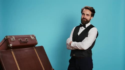 Hotel Porter with Baggage in Studio