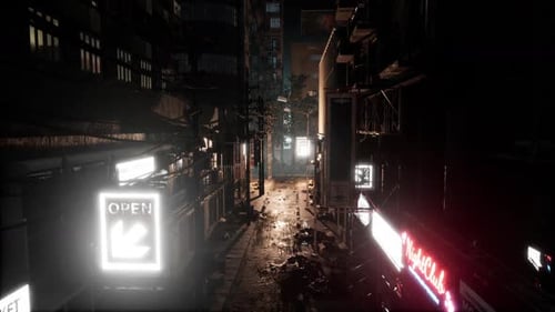 Abandoned City At Night 2K