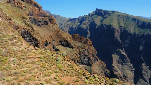 Majestic Mountain Peaks and Cliff Sides Aerial View
