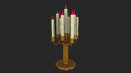Candle 3d object rotating loop